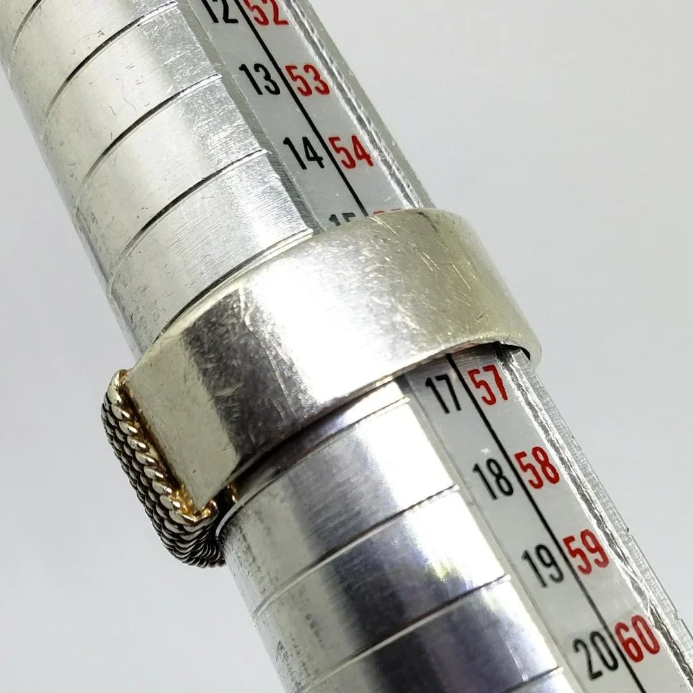 Hand Crafted Sterling Silver Wire Wrap Cigar Band Ring - Size 7.75